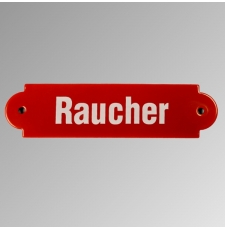Emailleschild "Raucher"