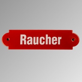 Emailleschild "Raucher"